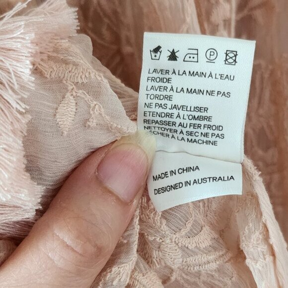 Zimmermann Henna Floating Sheer Fringe Blouse Top Rose Pink Size 0 XS b180e - Picture 6 of 7